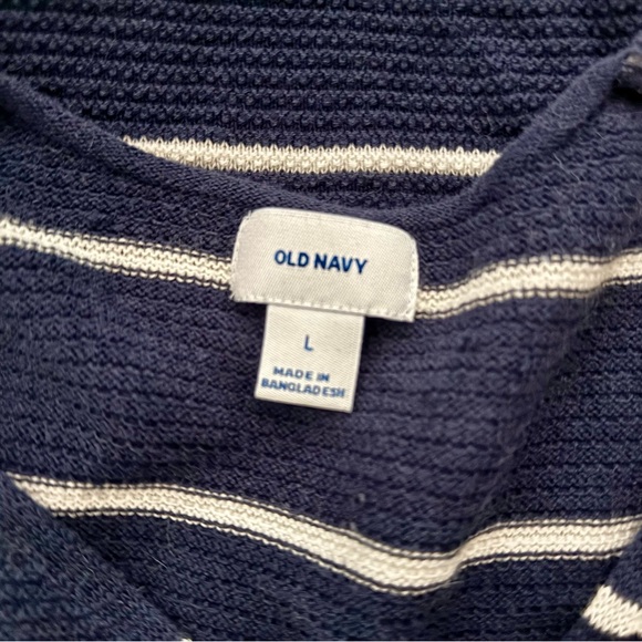 Old Navy Blue Striped Sweater, Size Large EUC - Picture 3 of 3